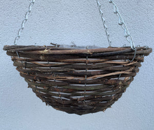 14 inch Rattan Hanging Basket